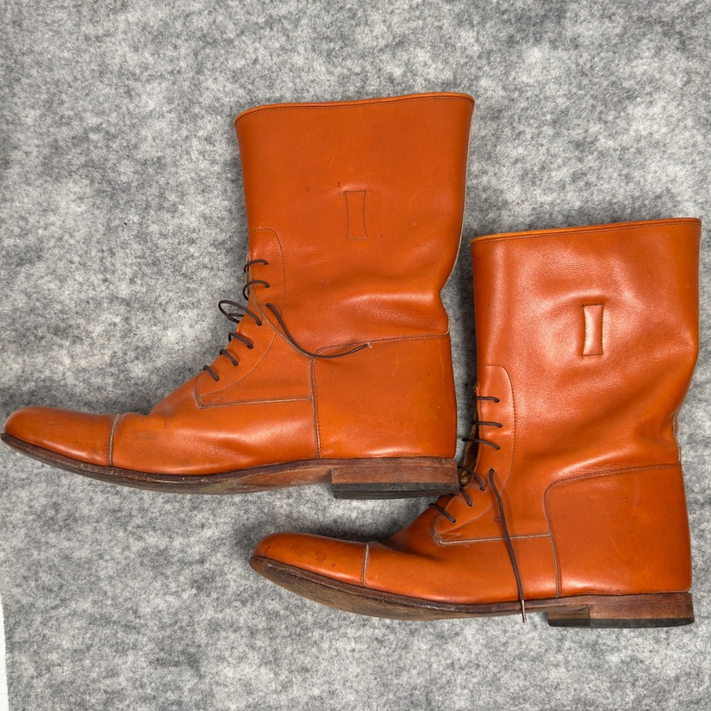 Der-Dau Field Boots Custom Handmade Leather Equestrian Riding Lace Up Cap Toe 12 - Picture 3 of 10